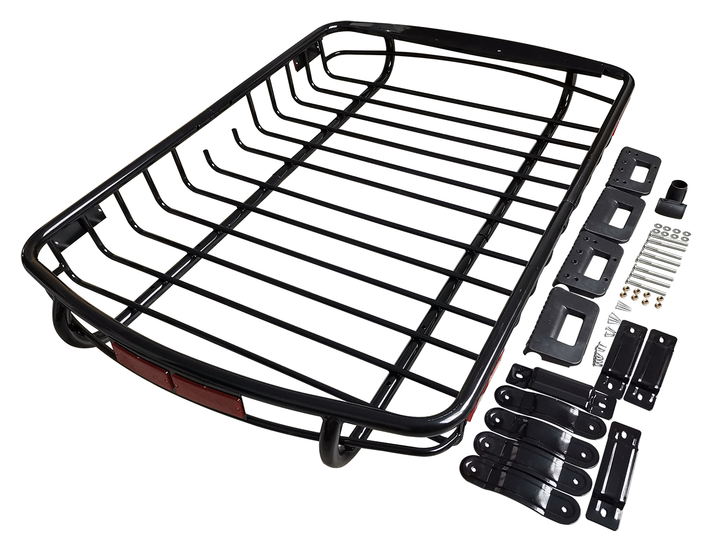 适用于 通用款分体式带反光器铁质行李框